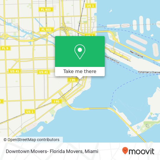 Downtown Movers- Florida Movers map