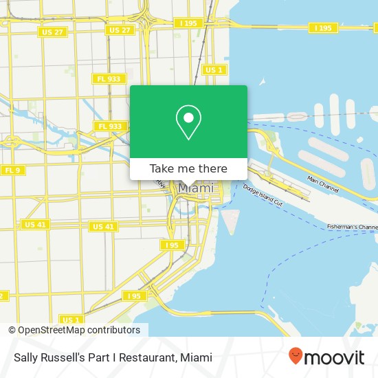 Sally Russell's Part I Restaurant map