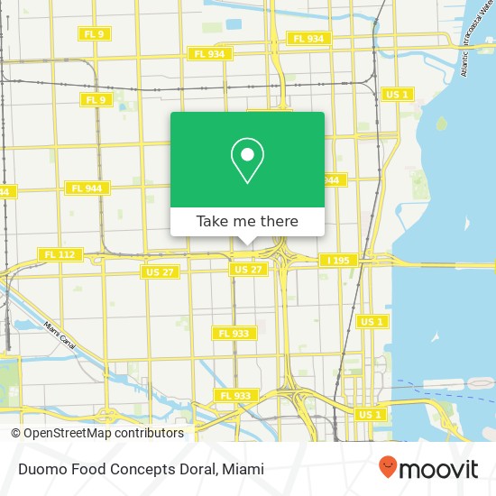 Mapa de Duomo Food Concepts Doral