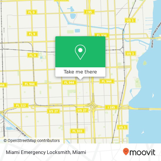 Mapa de Miami Emergency Locksmith