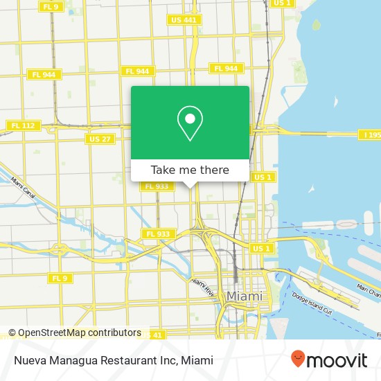 Mapa de Nueva Managua Restaurant Inc