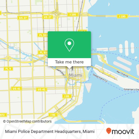 Miami Police Department Headquarters map