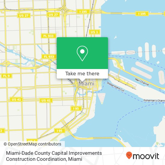 Miami-Dade County Capital Improvements Construction Coordination map