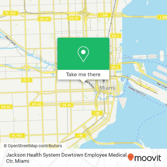 Mapa de Jackson Health System Dowtown Employee Medical Ctr