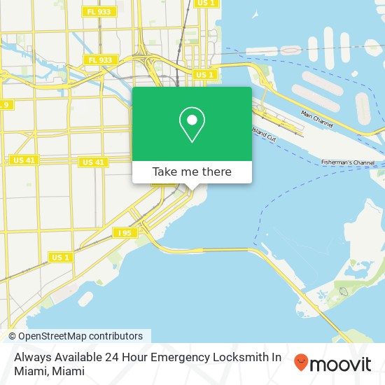 Always Available 24 Hour Emergency Locksmith In Miami map