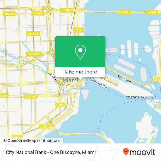 City National Bank - One Biscayne map
