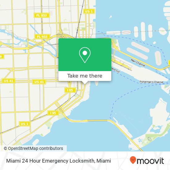 Miami 24 Hour Emergency Locksmith map