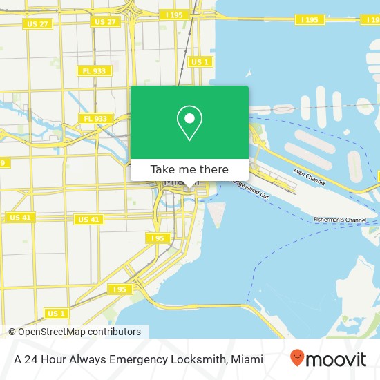 A 24 Hour Always Emergency Locksmith map