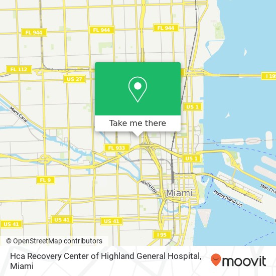 Hca Recovery Center of Highland General Hospital map