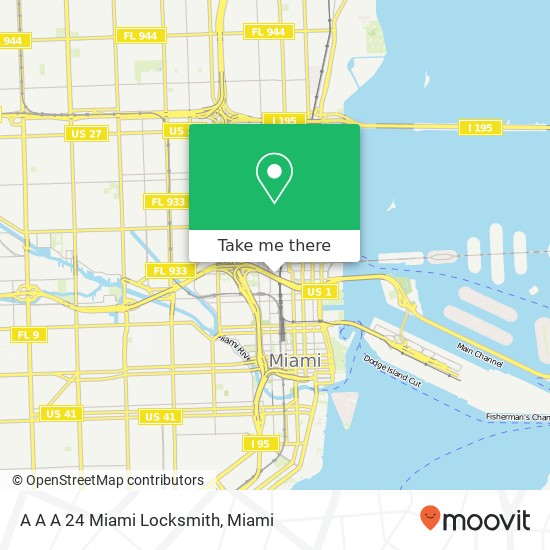 A A A 24 Miami Locksmith map