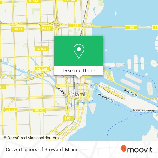 Mapa de Crown Liquors of Broward