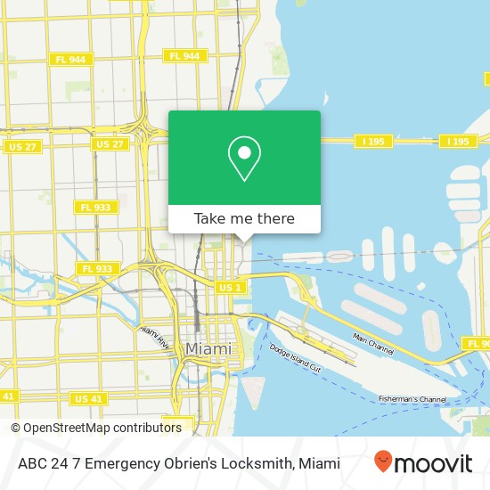 Mapa de ABC 24 7 Emergency Obrien's Locksmith