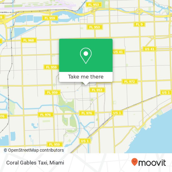 Mapa de Coral Gables Taxi