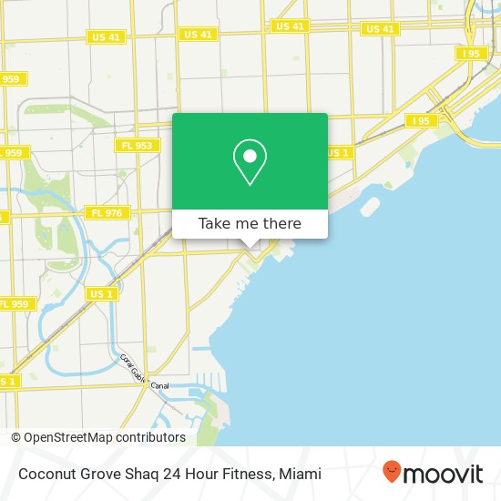 Coconut Grove Shaq 24 Hour Fitness map