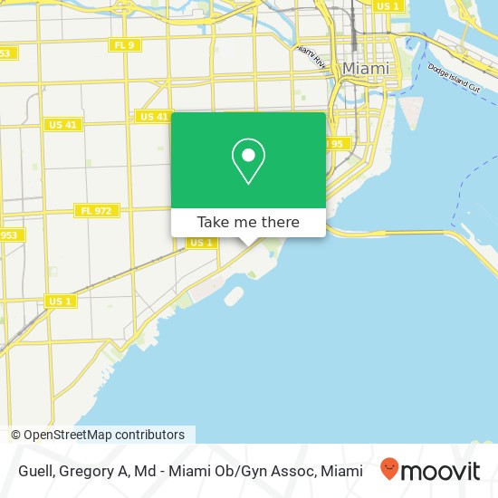 Guell, Gregory A, Md - Miami Ob / Gyn Assoc map