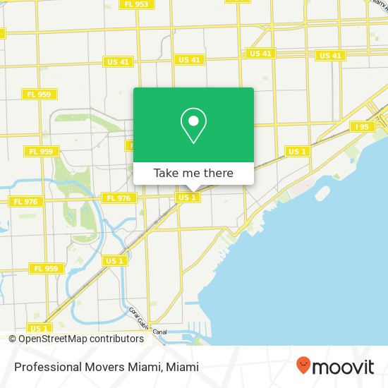Professional Movers Miami map