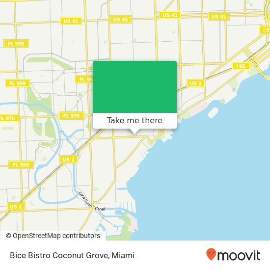 Bice Bistro Coconut Grove map