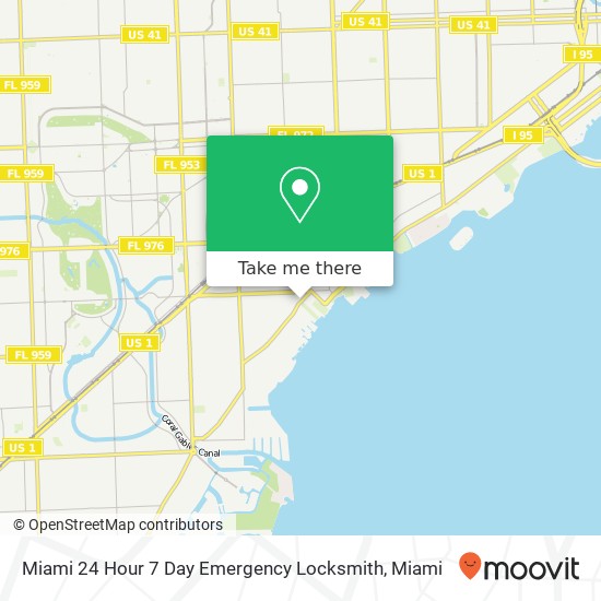 Miami 24 Hour 7 Day Emergency Locksmith map
