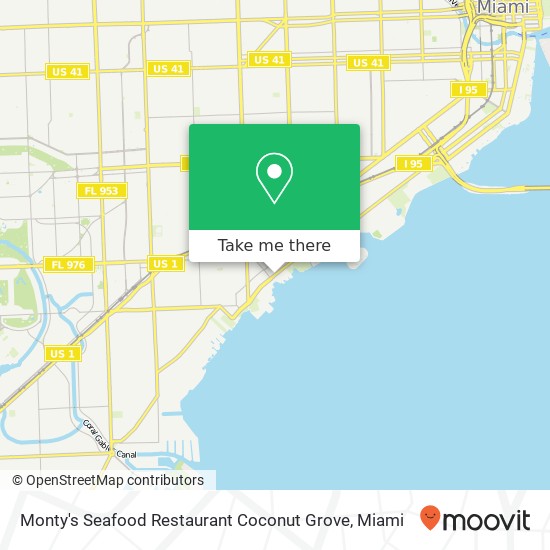 Monty's Seafood Restaurant Coconut Grove map