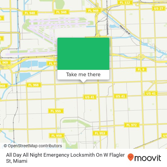 Mapa de All Day All Night Emergency Locksmith On W Flagler St