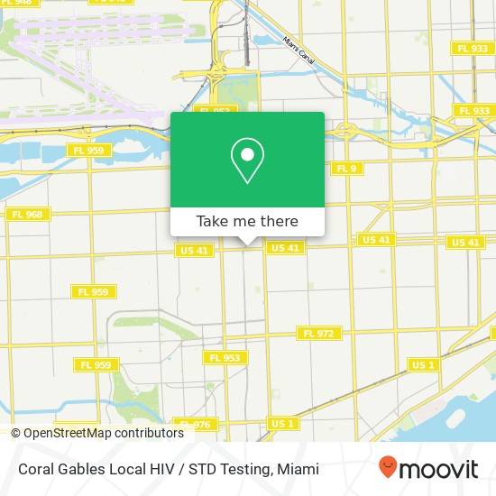 Mapa de Coral Gables Local HIV / STD Testing