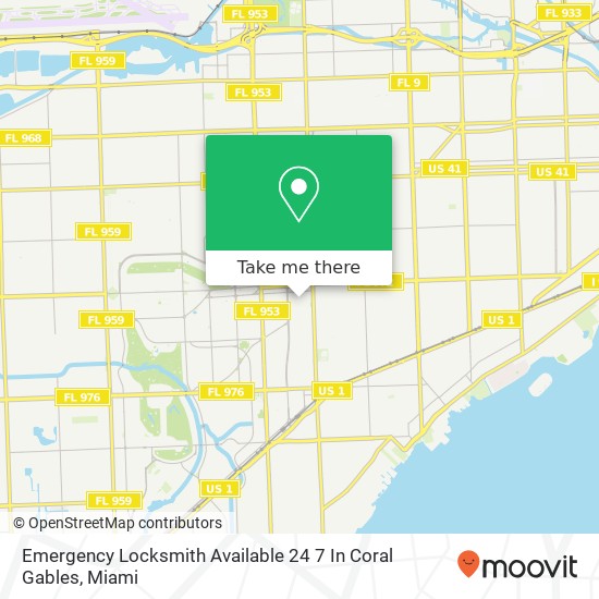 Mapa de Emergency Locksmith Available 24 7 In Coral Gables