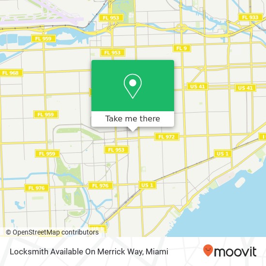 Locksmith Available On Merrick Way map
