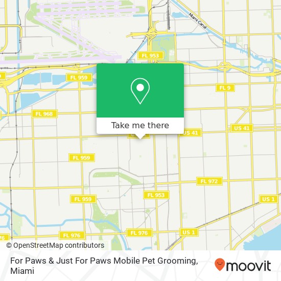 For Paws & Just For Paws Mobile Pet Grooming map