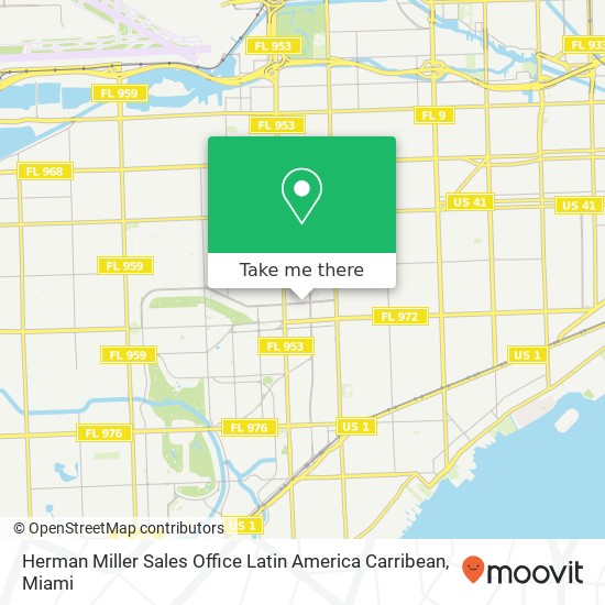Mapa de Herman Miller Sales Office Latin America Carribean