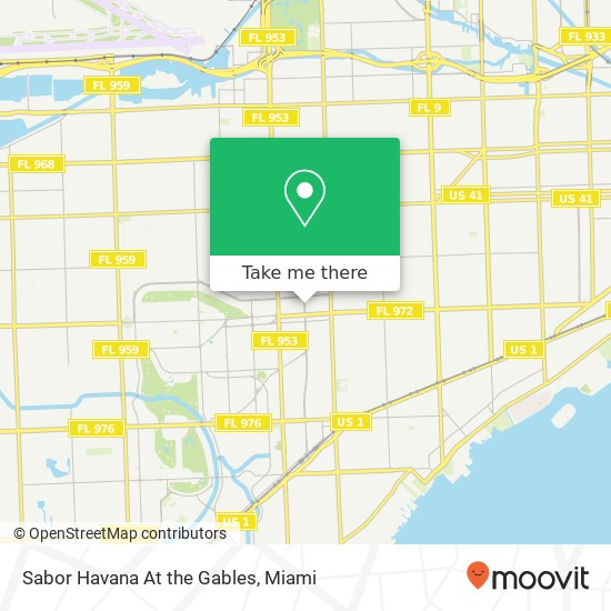 Sabor Havana At the Gables map