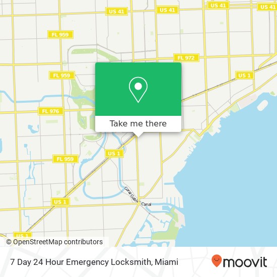 7 Day 24 Hour Emergency Locksmith map