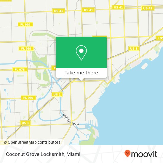 Coconut Grove Locksmith map