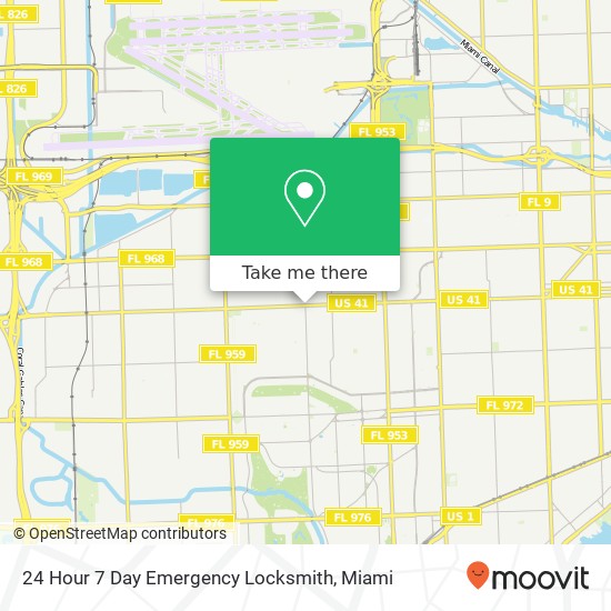 24 Hour 7 Day Emergency Locksmith map