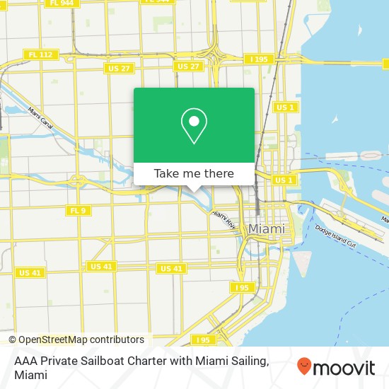 Mapa de AAA Private Sailboat Charter with Miami Sailing