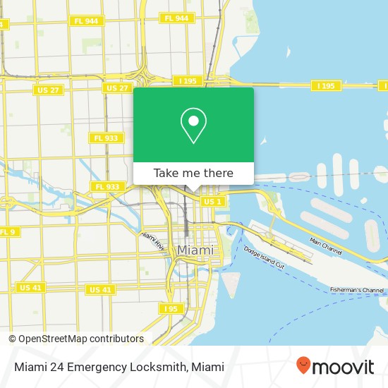 Miami 24 Emergency Locksmith map