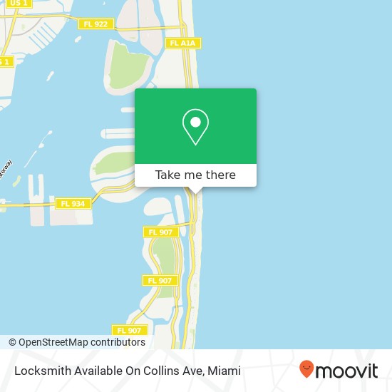 Mapa de Locksmith Available On Collins Ave