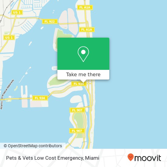 Pets & Vets Low Cost Emergency map