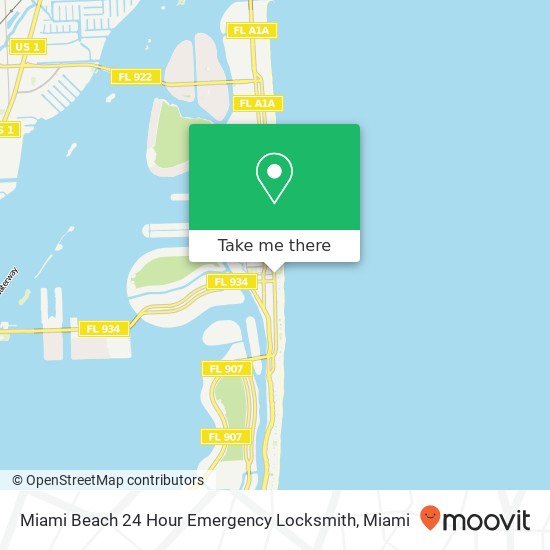 Mapa de Miami Beach 24 Hour Emergency Locksmith