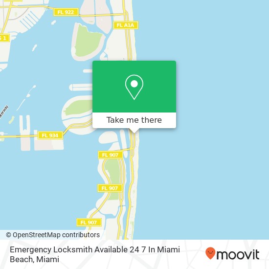 Emergency Locksmith Available 24 7 In Miami Beach map