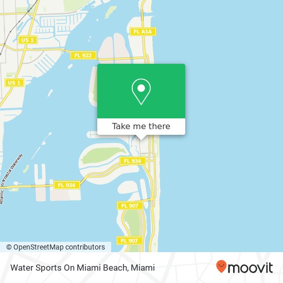 Mapa de Water Sports On Miami Beach