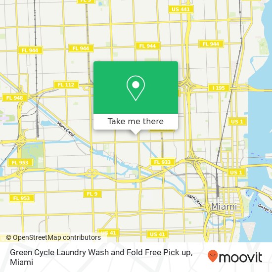 Mapa de Green Cycle Laundry Wash and Fold Free Pick up