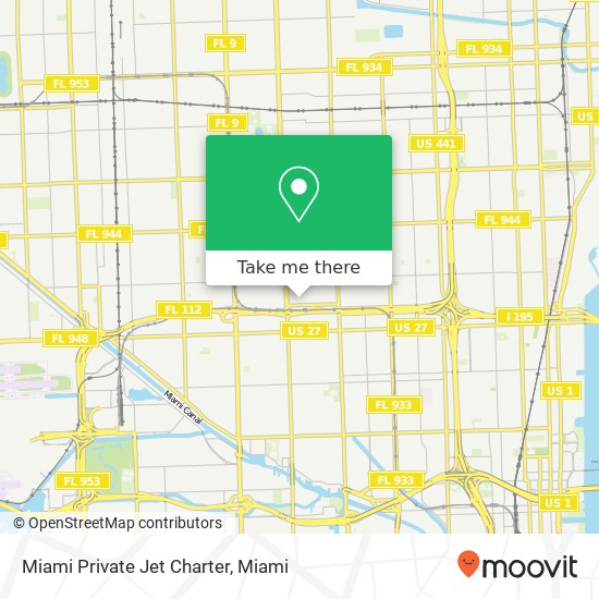 Mapa de Miami Private Jet Charter