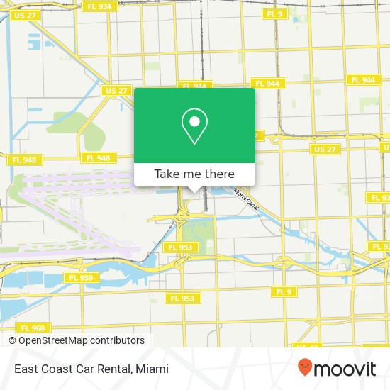 East Coast Car Rental map