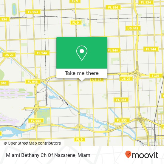 Miami Bethany Ch Of Nazarene map