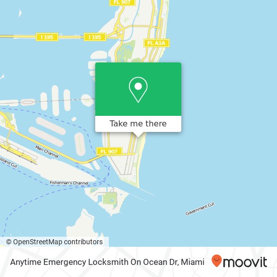 Anytime Emergency Locksmith On Ocean Dr map