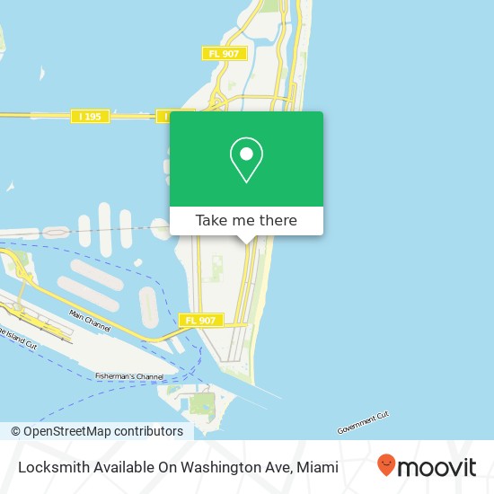 Mapa de Locksmith Available On Washington Ave