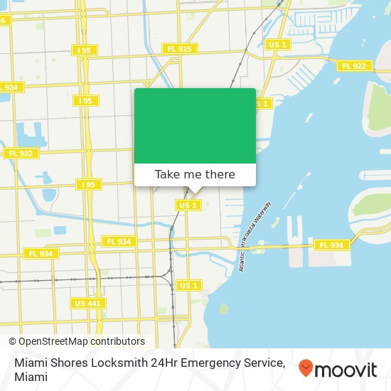 Miami Shores Locksmith 24Hr Emergency Service map