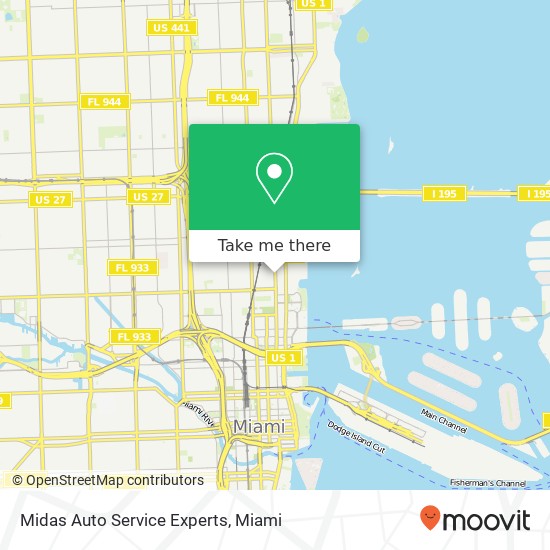 Mapa de Midas Auto Service Experts