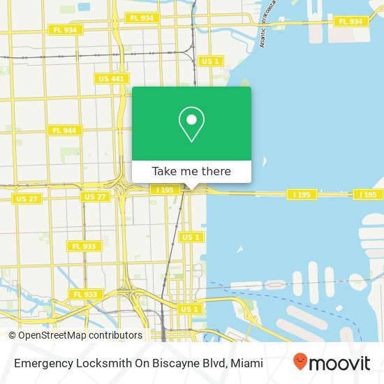 Mapa de Emergency Locksmith On Biscayne Blvd