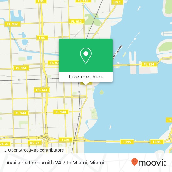 Mapa de Available Locksmith 24 7 In Miami